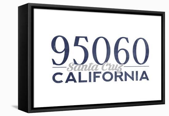 Santa Cruz, California - 95060 Zip Code (Blue)-Lantern Press-Framed Stretched Canvas