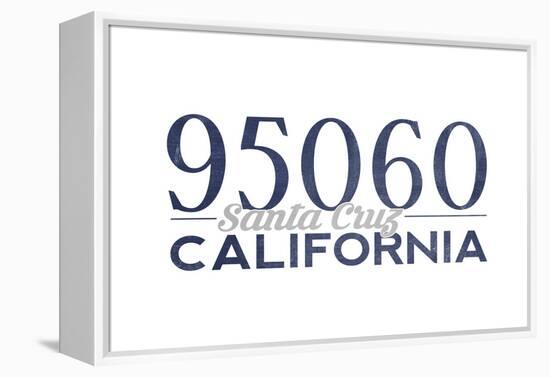 Santa Cruz, California - 95060 Zip Code (Blue)-Lantern Press-Framed Stretched Canvas