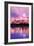 Santa Cruz, California - Beach Boardwalk and Moon at Twilight-Lantern Press-Framed Premium Giclee Print