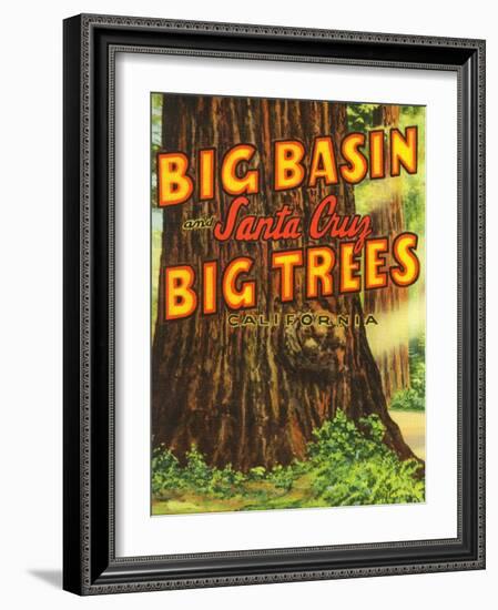 Santa Cruz, California - Big Trees Park, Big Basin Letters-Lantern Press-Framed Art Print