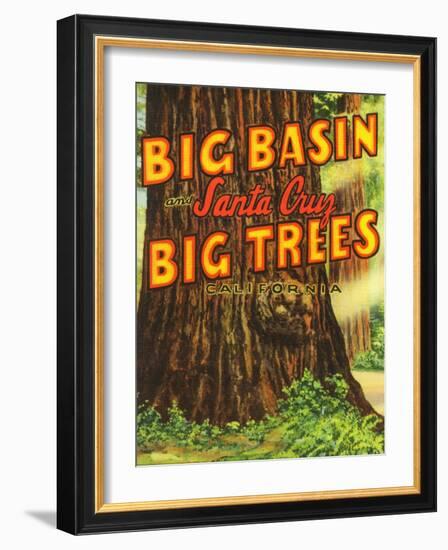 Santa Cruz, California - Big Trees Park, Big Basin Letters-Lantern Press-Framed Art Print