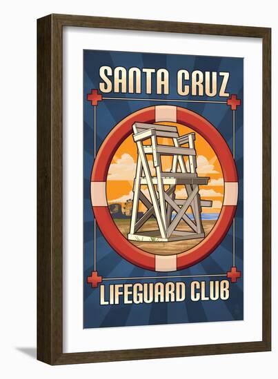 Santa Cruz, California - Lifeguard Club-Lantern Press-Framed Art Print