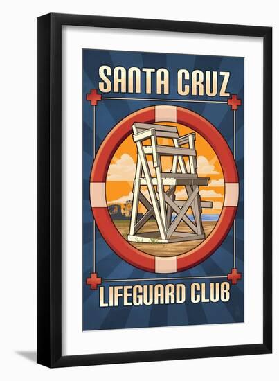 Santa Cruz, California - Lifeguard Club-Lantern Press-Framed Art Print