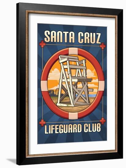 Santa Cruz, California - Lifeguard Club-Lantern Press-Framed Art Print