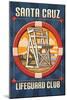 Santa Cruz, California - Lifeguard Club-Lantern Press-Mounted Art Print