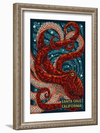 Santa Cruz, California - Octopus Mosaic-Lantern Press-Framed Art Print