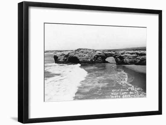 Santa Cruz, California - View of Arch Rock along West Cliff Drive-Lantern Press-Framed Art Print