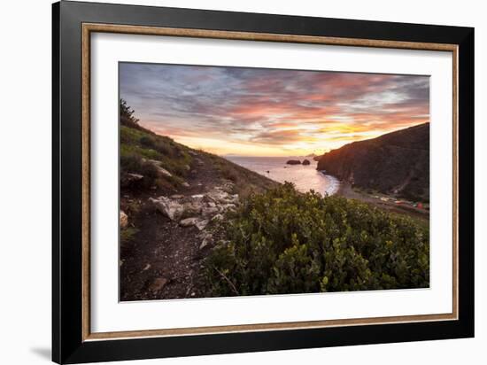 Santa Cruz, Channel Islands NP, CA, USA: View Along Coast And Over Scorpion Harbor During Sunrise-Axel Brunst-Framed Photographic Print