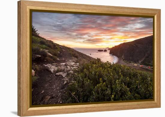 Santa Cruz, Channel Islands NP, CA, USA: View Along Coast And Over Scorpion Harbor During Sunrise-Axel Brunst-Framed Premier Image Canvas