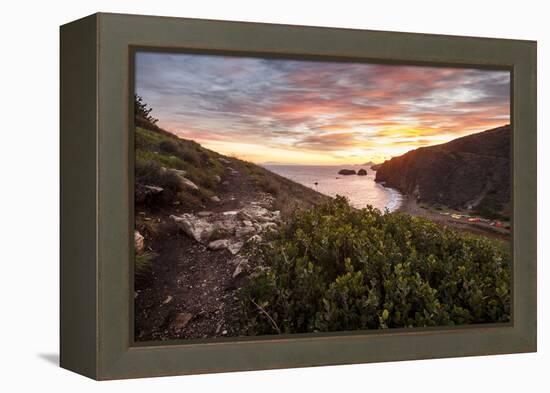 Santa Cruz, Channel Islands NP, CA, USA: View Along Coast And Over Scorpion Harbor During Sunrise-Axel Brunst-Framed Premier Image Canvas