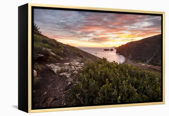 Santa Cruz, Channel Islands NP, CA, USA: View Along Coast And Over Scorpion Harbor During Sunrise-Axel Brunst-Framed Premier Image Canvas