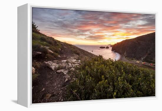 Santa Cruz, Channel Islands NP, CA, USA: View Along Coast And Over Scorpion Harbor During Sunrise-Axel Brunst-Framed Premier Image Canvas