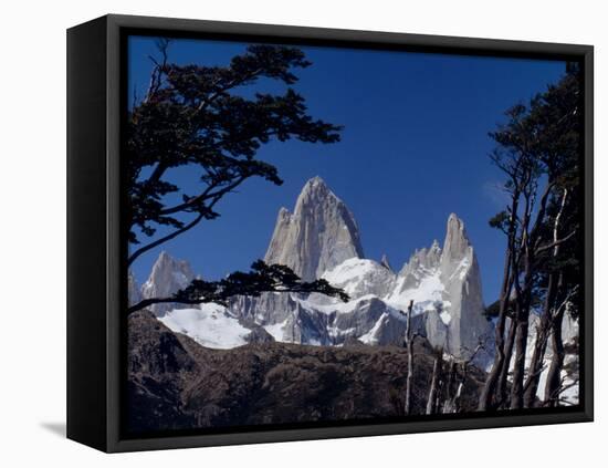 Santa Cruz Province, Cerro Fitzroy, in the Los Glaciares National Park, Framed by Trees, Argentina-Fergus Kennedy-Framed Premier Image Canvas