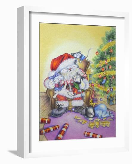 Santa-Cuddles-Cindy Wider-Framed Giclee Print