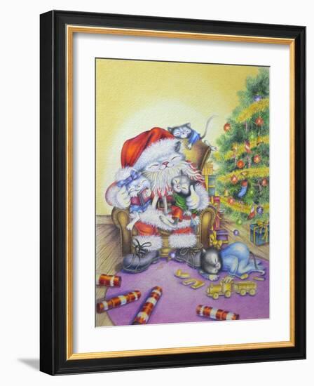 Santa-Cuddles-Cindy Wider-Framed Giclee Print