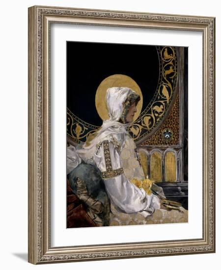 Santa En Oración, 1888-Joaquín Sorolla y Bastida-Framed Giclee Print