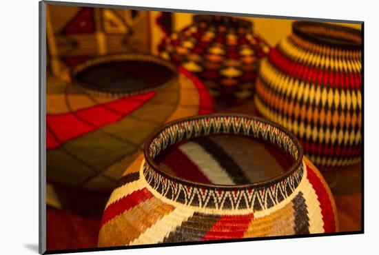 Santa Fe, New Mexico. Colorful woven, geometric, folk baskets-Jolly Sienda-Mounted Photographic Print