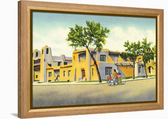 Santa Fe, New Mexico, Exterior View of the Art Museum-Lantern Press-Framed Stretched Canvas