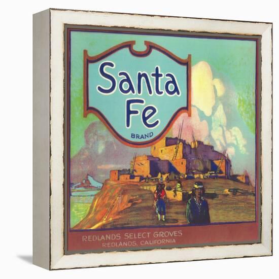 Santa Fe Orange Label - Redlands, CA-Lantern Press-Framed Stretched Canvas