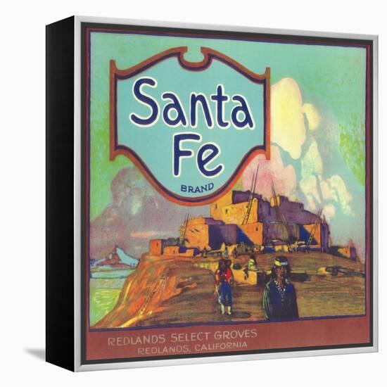 Santa Fe Orange Label - Redlands, CA-Lantern Press-Framed Stretched Canvas