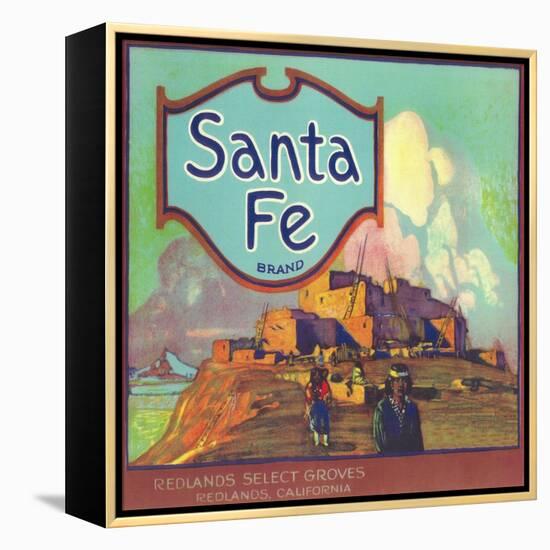 Santa Fe Orange Label - Redlands, CA-Lantern Press-Framed Stretched Canvas
