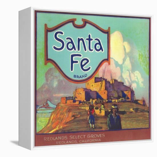 Santa Fe Orange Label - Redlands, CA-Lantern Press-Framed Stretched Canvas