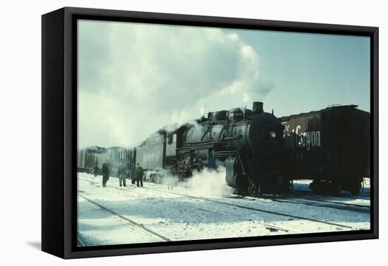Santa Fe R.R. Freight Train-Jack Delano-Framed Stretched Canvas