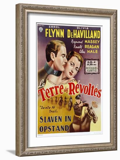 Santa Fe Trail, Belgian Movie Poster, 1940-null-Framed Art Print