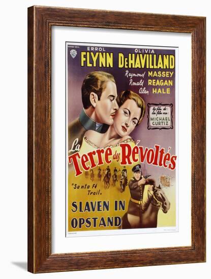 Santa Fe Trail, Belgian Movie Poster, 1940-null-Framed Art Print