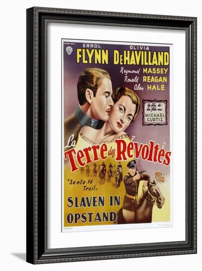 Santa Fe Trail, Belgian Movie Poster, 1940-null-Framed Art Print