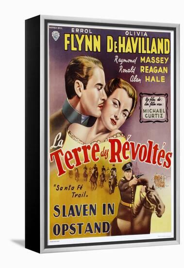 Santa Fe Trail, Belgian Movie Poster, 1940-null-Framed Stretched Canvas