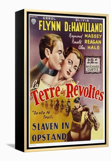 Santa Fe Trail, Belgian Movie Poster, 1940-null-Framed Stretched Canvas