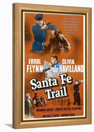 Santa Fe Trail, Errol Flynn, (Poster), 1940-null-Framed Stretched Canvas