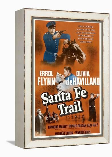 Santa Fe Trail, Errol Flynn, (Poster), 1940-null-Framed Stretched Canvas