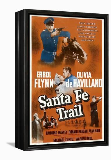 Santa Fe Trail, Errol Flynn, (Poster), 1940-null-Framed Stretched Canvas