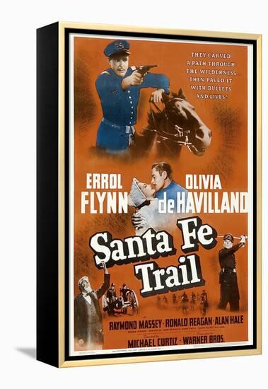 Santa Fe Trail, Errol Flynn, (Poster), 1940-null-Framed Stretched Canvas