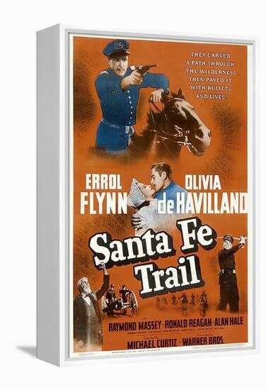 Santa Fe Trail, Errol Flynn, (Poster), 1940-null-Framed Stretched Canvas