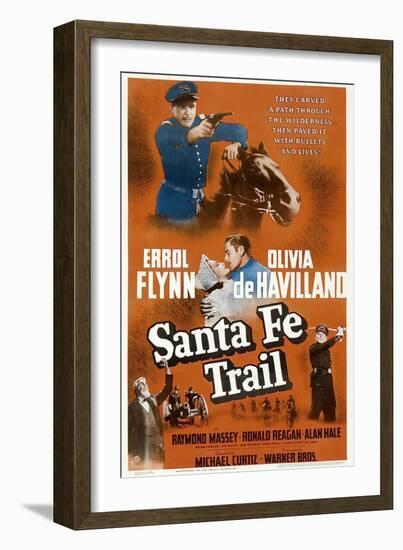 Santa Fe Trail, Errol Flynn, (Poster), 1940-null-Framed Premium Giclee Print