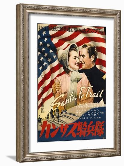 Santa Fe Trail, Japanese Movie Poster, 1940-null-Framed Premium Giclee Print