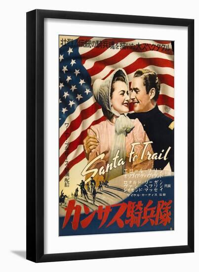 Santa Fe Trail, Japanese Movie Poster, 1940-null-Framed Premium Giclee Print