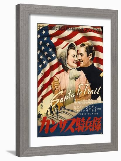 Santa Fe Trail, Japanese Movie Poster, 1940-null-Framed Art Print