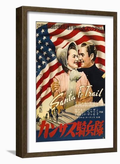 Santa Fe Trail, Japanese Movie Poster, 1940-null-Framed Art Print