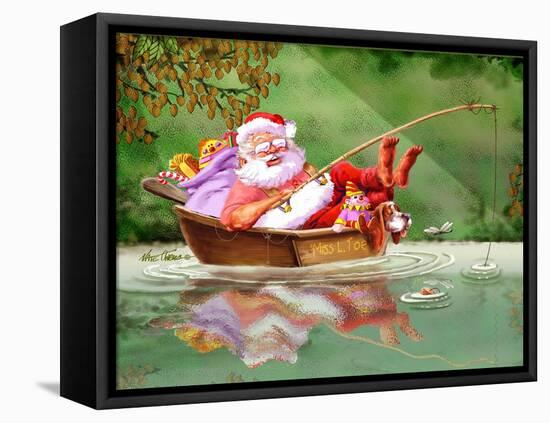 Santa Fishing-Nate Owens-Framed Premier Image Canvas