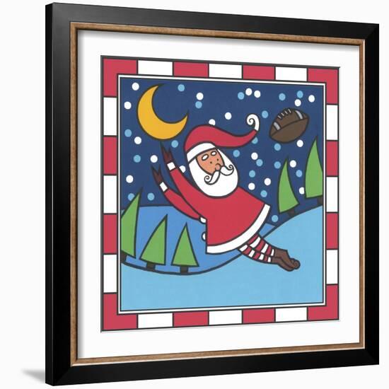 Santa Football 1-Denny Driver-Framed Giclee Print