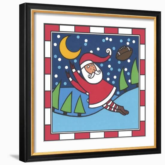 Santa Football 1-Denny Driver-Framed Giclee Print