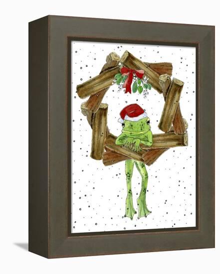 Santa Frog-Jennifer Zsolt-Framed Premier Image Canvas
