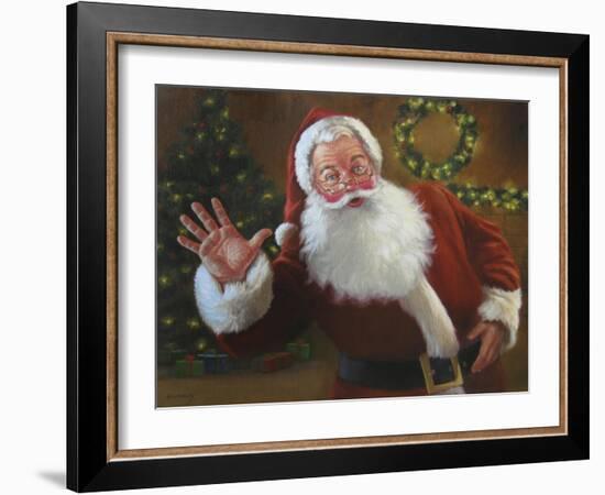 Santa Greeting-David Lindsley-Framed Giclee Print