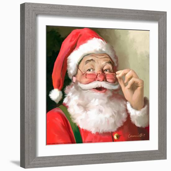 SANTA IN GLASSES-CHRIS CONSANI-Framed Art Print