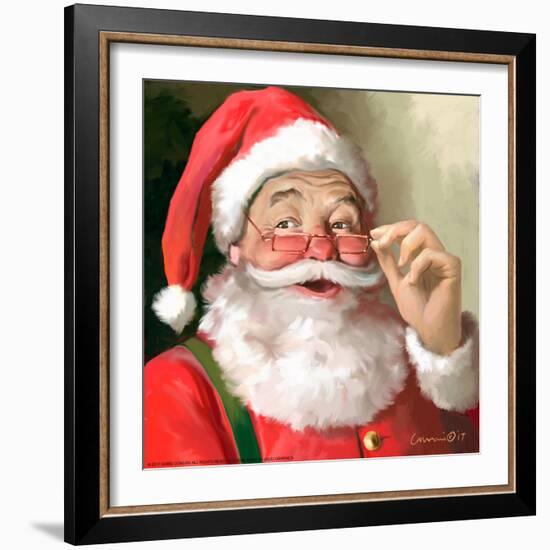 SANTA IN GLASSES-CHRIS CONSANI-Framed Art Print