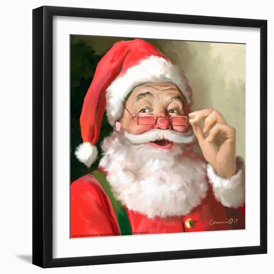 SANTA IN GLASSES-CHRIS CONSANI-Framed Art Print